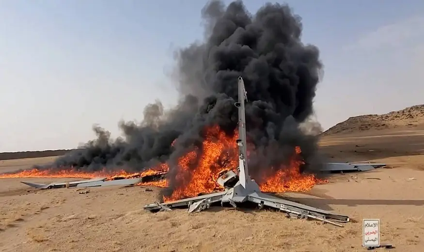 الدفاعات الجوية اليمنية تسقط طائرة مسيرة في سماء الجوف